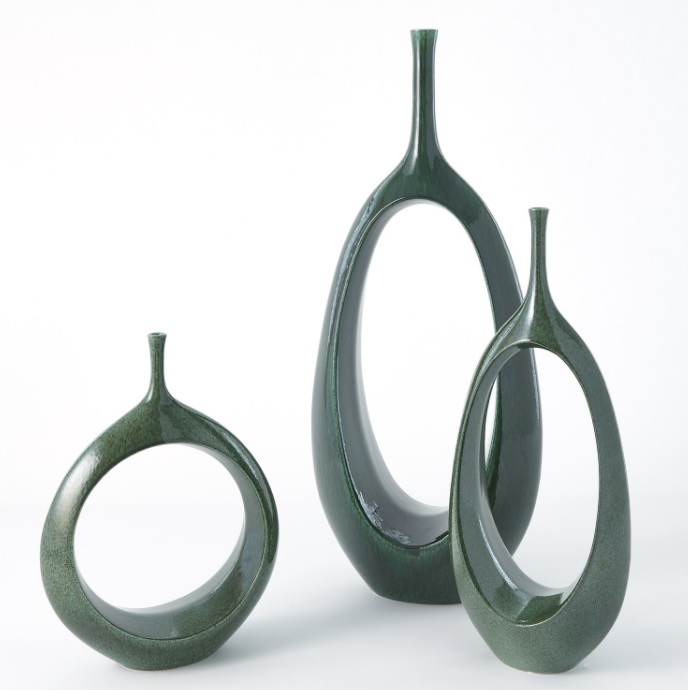 Open Ring Vase-Emerald-Sm