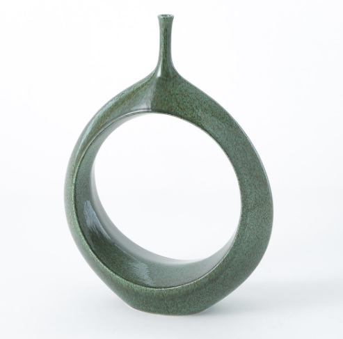 Open Ring Vase-Emerald-Sm
