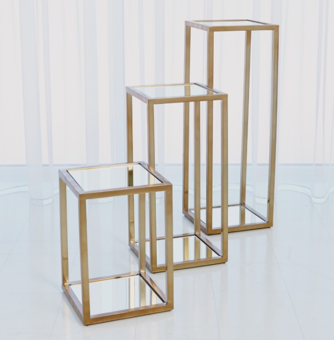 Escher Pedestal/Planter-Brass-Med