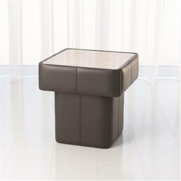 LEATHER WRAP SIDE TABLE