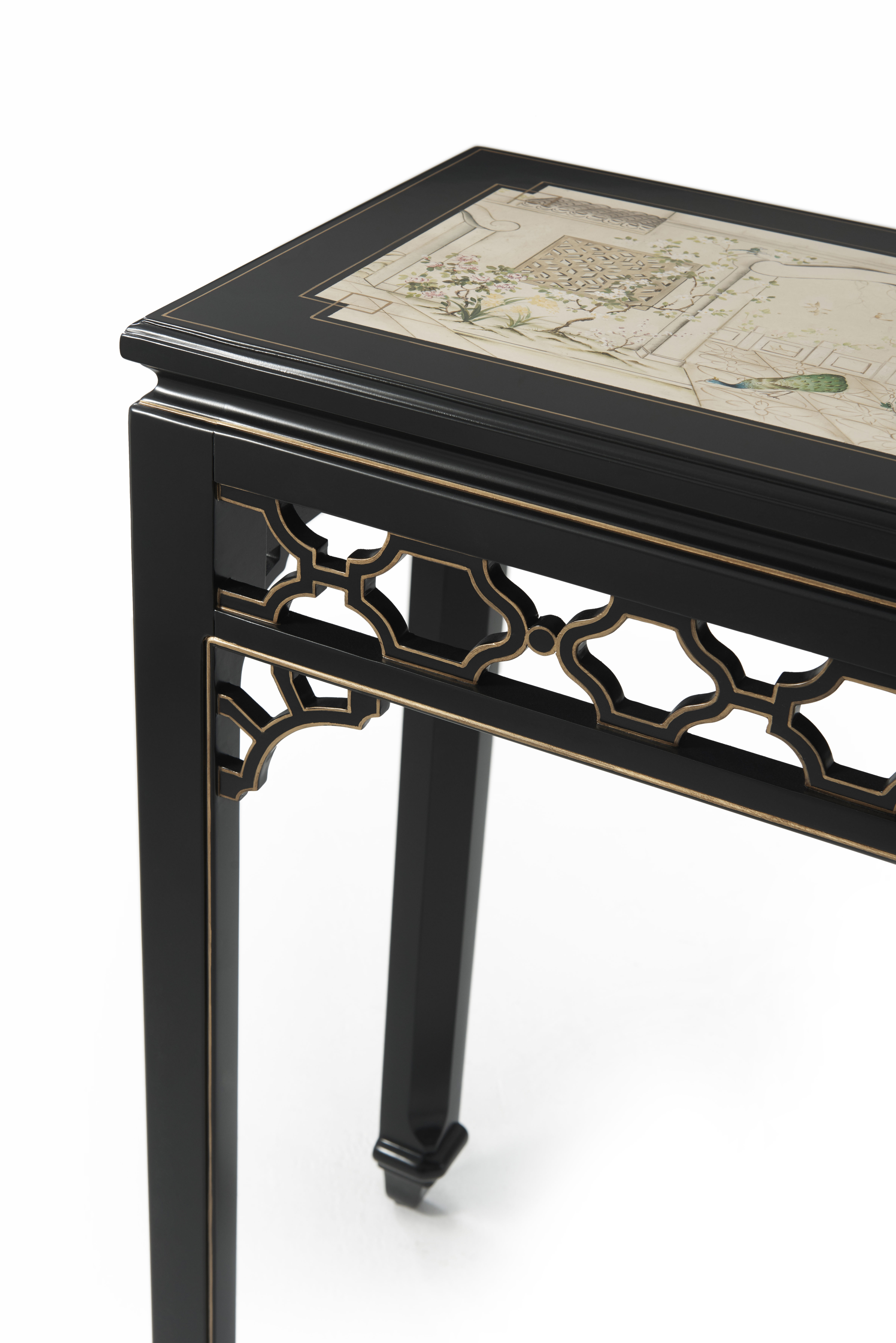 LONG HALL CHINOISERIE CONSOLE TABLE