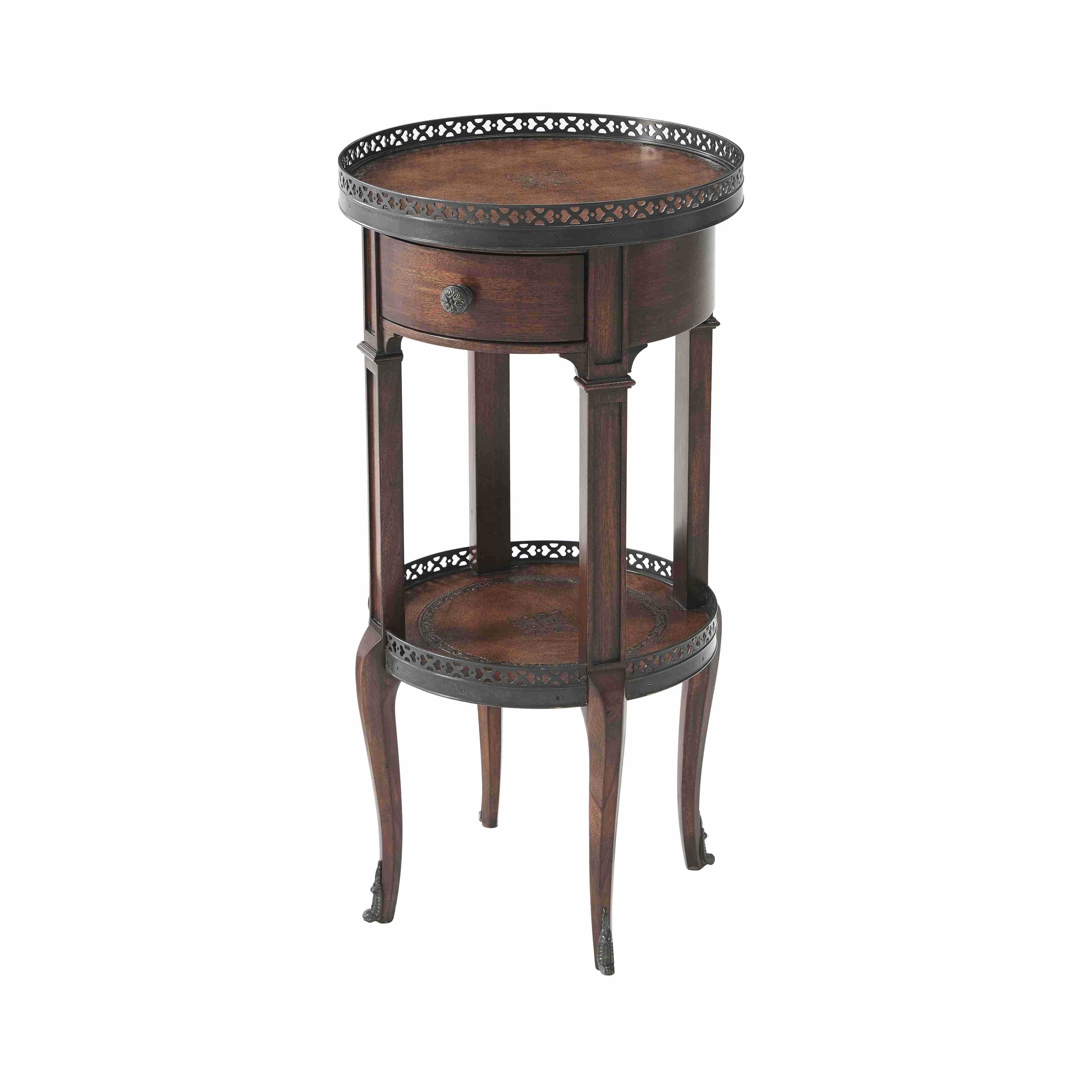 WALNUT CIRCLE ACCENT TABLE
