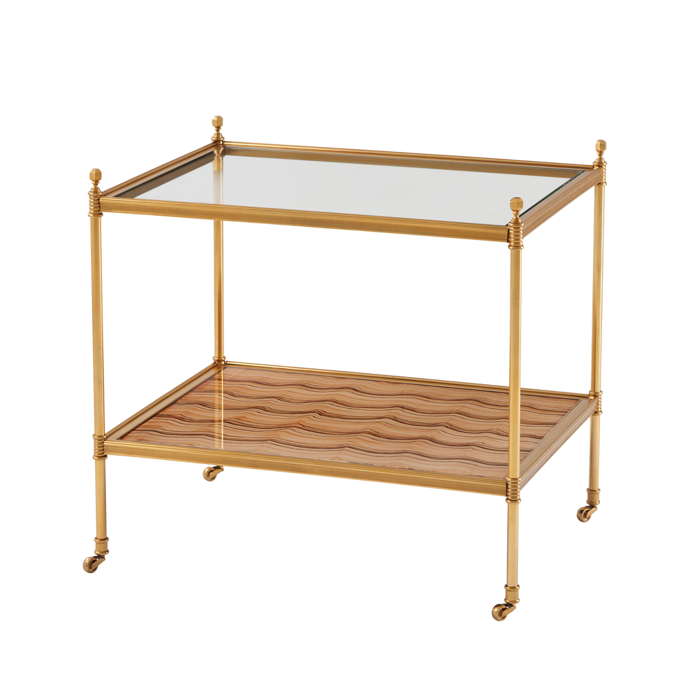 EVIE TWO TIERED BRASS SIDE TABLE