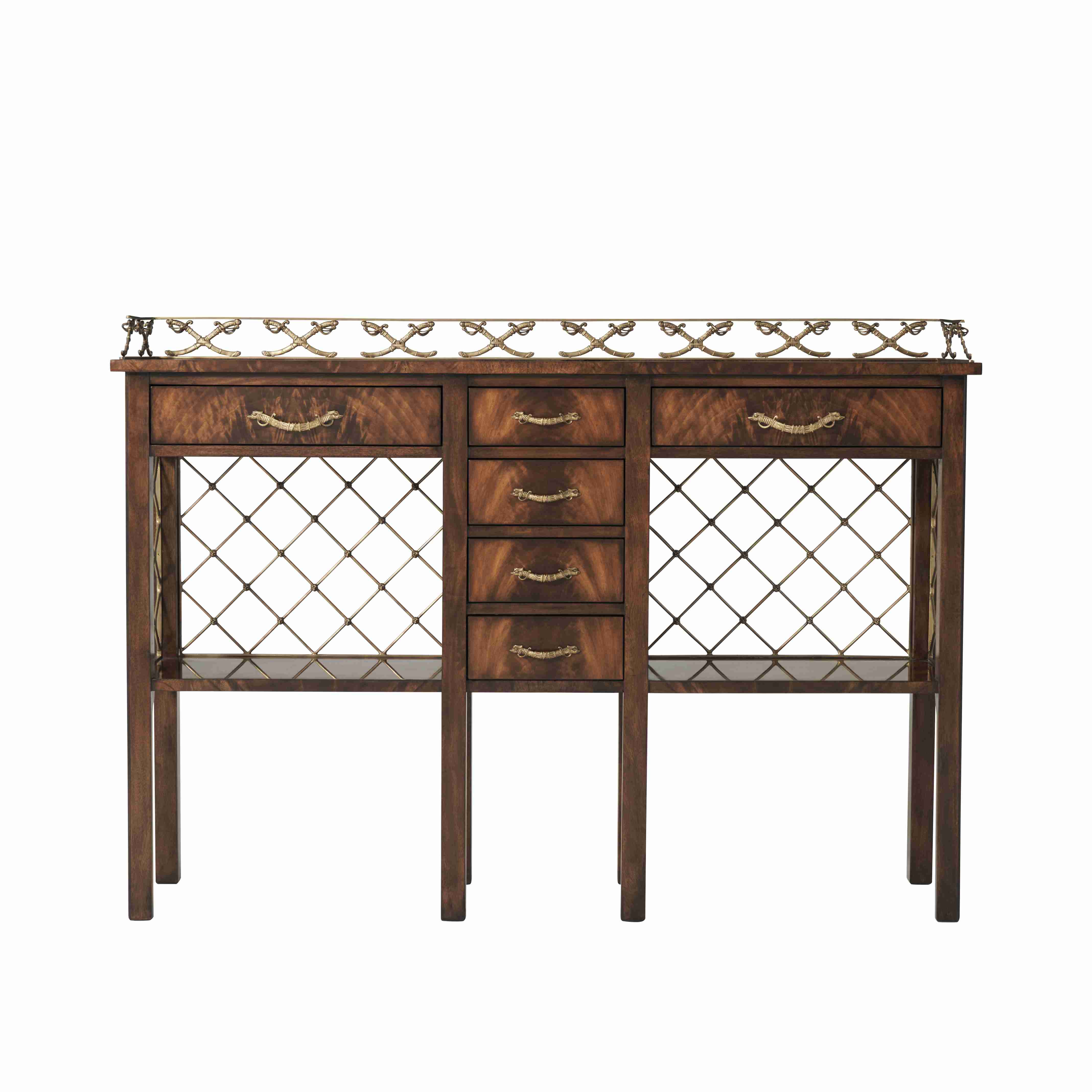 TRELLISES AND SABRES CONSOLE TABLE