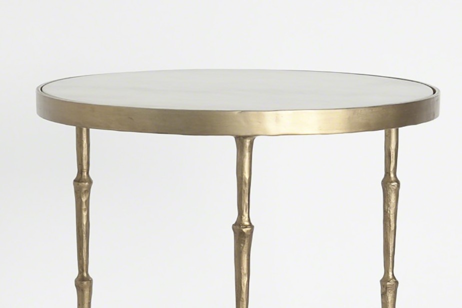 SPIKE ACCENT TABLE WITH WHITE MARBLE
